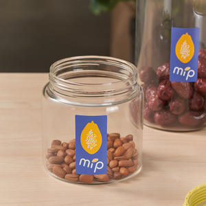 Frasco de vidrio pequeño Mip, cilíndrico, de 300 ml, hermético, de calidad alimentaria, para almacenar refrigerios, granos y uso doméstico. - Product Image 1
