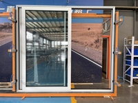 Portes anti-ouragan modernes Minglei, grandes fenêtres coulissantes et portes patio en alliage d'aluminium pour villa avec surface finie
