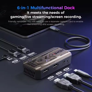 High Quality 6 in 1 Type-<b>C</b> <b>Hub</b> MI USB3.0 RJ45 USB-<b>C</b> PD 100W Charging Adapter 6 Ports USB <b>C</b> Hubultiport Dock Station with 4K HM - Product Image 1