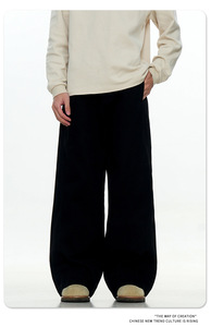 <span class=keywords><strong>Jean</strong></span> en denim décontracté coupe droite style rétro américain pour hommes et femmes, coupe ajustée mi-ample amincissante, en pur coton, long, pour l'été - Product Image 2