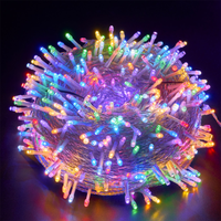 LIANGCAI Weihnachts-Außenbeleuchtung Wasserdichte LED-Lichterkette für Bäume Anpassbare Länge IP65-Schutzklasse 220V/110V 100 LEDs 8 Blinkmodi