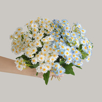 Buket Chamomile Buatan Mini, Bunga Sutra Buatan untuk Dekorasi Rumah Ruang Tamu, Bunga Daisy Buatan