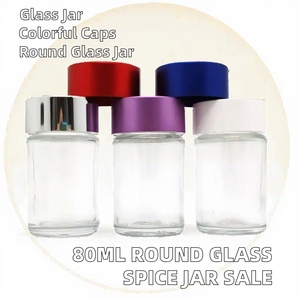 Oferta Especial: Frasco Redondo de Vidrio para Especias y Hierbas de 80 ml con Tapa de Rosca Colorida, Empaque Personalizado, Buen Precio - Product Image 2