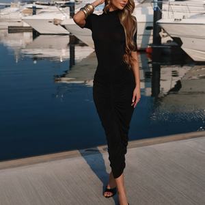 Nuevo Vestido Maxi Plisado Sexy sin Espalda para Mujer, Ajustado y que Realza la Figura, Ideal para el Verano - Product Image 2