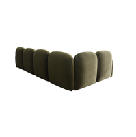 Canapé modulaire en velours, canapé combiné en forme de L moderne avec chaise longue pour grand salon et villa