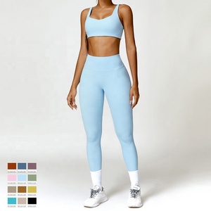 <span class=keywords><strong>Abbigliamento</strong></span> Sportivo <span class=keywords><strong>Donna</strong></span> Personalizzato Senza Cuciture, Morbido e ad Asciugatura Rapida, Set Yoga Due Pezzi con Leggings Elasticizzati in 4 Direzioni - Product Image 3
