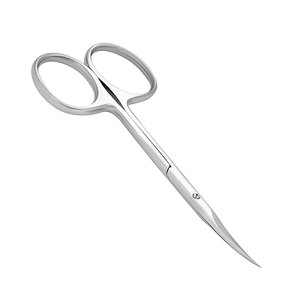 Ciseaux à cuticules multifonctionnels de qualité supérieure, en acier inoxydable courbé et tranchant, avec poignée ergonomique pour les soins des ongles, outils de manucure, pour droitiers - Product Image 1