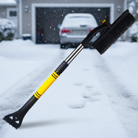 Brosse à neige télescopique et grattoir à glace écologiques ASTREE avec manche de 64 à 80 cm pour le nettoyage du pare-brise de voiture