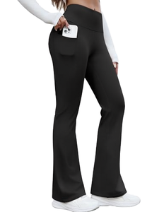 <b>High</b> <b>Waist</b> Breathable <b>Thick</b> Velour Solid Vintage Style Full Length Knitted Pants <b>Leggings</b> for Summer - Product Image 1