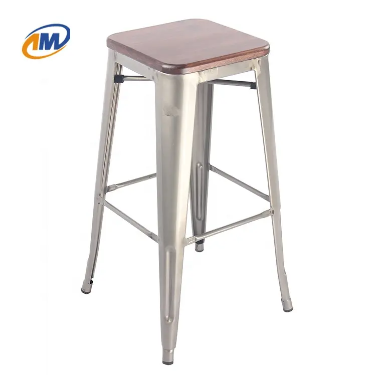Fashion Vintage Industrial Metal Steel Bar Stools Extra Tall 30' in Gunmetal/White/Copper