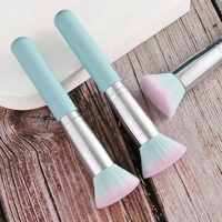 Pinceau de maquillage Kabuki plat synthétique pour fond de teint, logo personnalisé, pinceaux de maquillage de luxe pour fond de teint