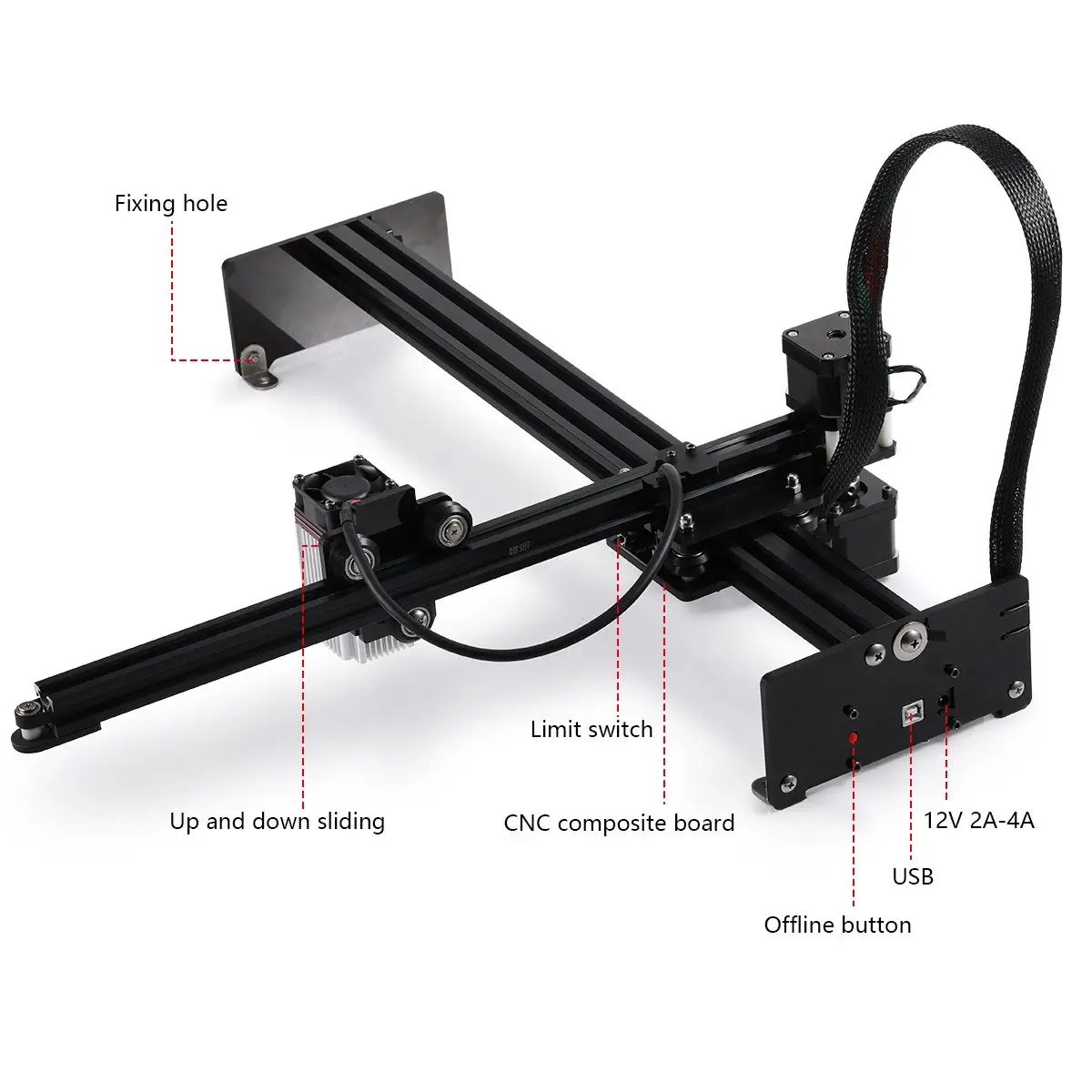 Diy Laser Graveur Metaal Snijden 3D Printer Met Veiligheid Bescherming Cnc Laser Graveur