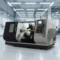 Machine de tournage CNC à bras robotisé, tour de formage de métaux robuste à chargement automatique pour la production en volume