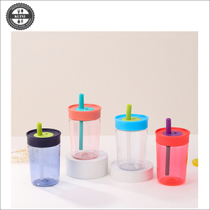 Trẻ em BPA-free nhựa Tumbler với tràn kháng linh hoạt rơm, dễ dàng để làm sạch, trẻ em chai nước, tuyệt vời cho du lịch, 15 OZ - Product Image 1