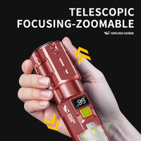 Lampe torche LED rechargeable à zoom, multi-modes, torche EDC haute luminosité, lumière portable pour le camping, la randonnée, les situations d'urgence en plein air