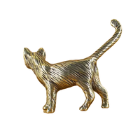 Figurines de chat en laiton en gros, faites à la main, statue d'animal en laiton jaune, style antique, décoration de table pour la revente, lot en gros pour l'affichage