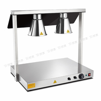 Lampe chauffante pour buffet, acier inoxydable, double tête, table chauffante, station de chauffage infrarouge pour la restauration commerciale, hôtel
