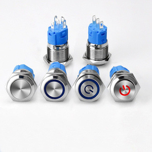 16mm 19mm 22mm Enganche momentáneo Ip67 Interruptor de botón 12V Interruptor LED con conector - Product Image 2