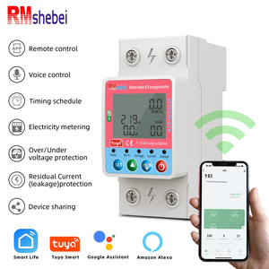Rmshebei Trái Đất rò rỉ ngắt mạch disjoncteur Đồng hồ đo điện dừng thiết bị Din Rail thông minh trả trước năng lượng Mét Màn hình 63A - Product Image 2