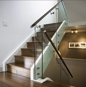 <span class=keywords><strong>Escaleras</strong></span> Rectas de Alta Calidad con Barandilla de Vidrio Templado de Seguridad, Escalones de Madera, Diseño de Escalera Recta Personalizable - Product Image 5