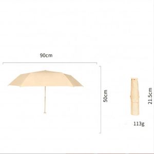 Parapluie pliant manuel compact et léger pour adultes, design européen, en polyester, bicolore, avec 6 baleines en alliage ultra-léger - Product Image 3