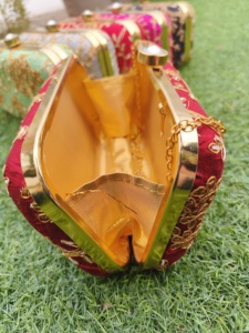 Bolsos de mano indios, bolsos de mano para boda, Diwali, fiesta de noche, embrague de mano, Caja de Regalos, regalo de devolución, bolso de noche a juego para mujer - Product Image 3