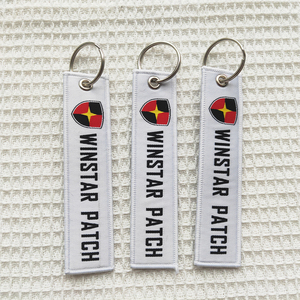 Keychain Nhà Sản Xuất Tùy Chỉnh Bán Buôn Dệt Vải Xe Máy Xe Biểu Tượng Thêu Ưa Thích Máy Bay Phản Lực Tag Keychain - Product Image 6