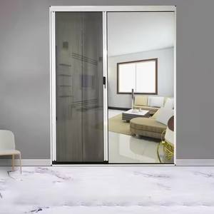 Prix d'usine léger accordéon étanche pliant renforcé coupe-vent pôle extensible ressort coulissant <span class=keywords><strong>porte</strong></span> moustiquaire - Product Image 1