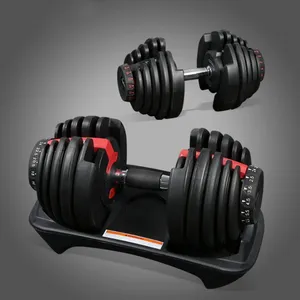 सबसे अच्छा बेच सस्ते समायोज्य Dumbbells 24KG जिम घर फिटनेस व्यायाम वजन 552 HANTELSET VERSTELLBAR