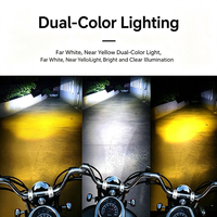 Phares de moto EURS 2LED bicolores avec écran LED, lentille de projecteur, phare haute luminosité, DRL, feu antibrouillard, ampoule de travail pour la conduite
