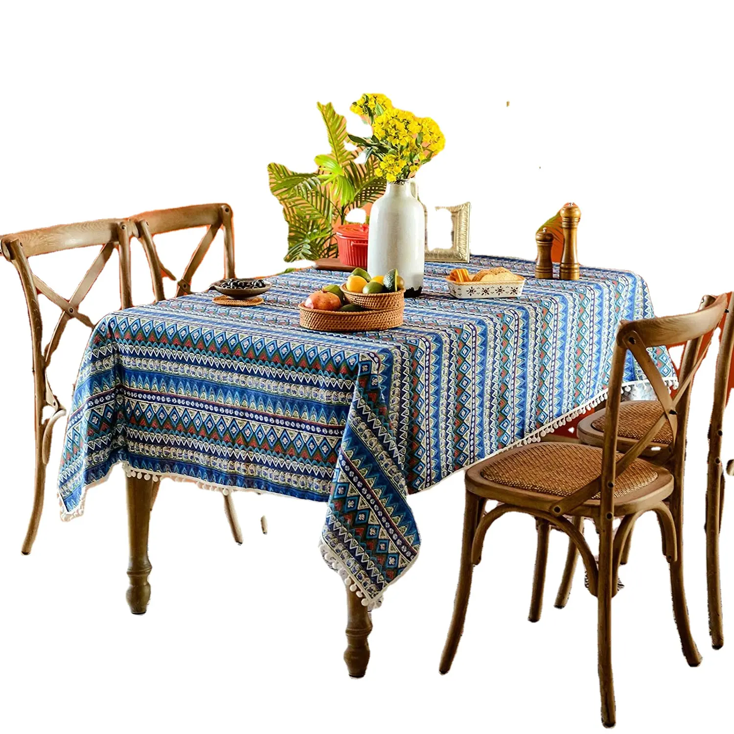 ヨーロッパとアメリカのスタイルの綿とリネンのパーティー食器テーブルの装飾ボヘミアの装飾パーティーテーブルクロス