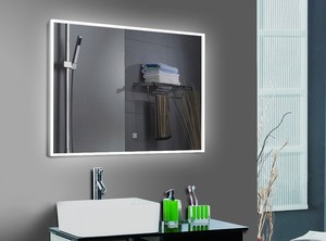 <span class=keywords><strong>Miroir</strong></span> de salle de bain LED intelligent et moderne, forme irrégulière élégante, écran tactile, pour hôtel, maquillage et salle de bain - Product Image 5