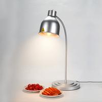 Lampe chauffante alimentaire 275W double tête électrique argentée pour buffet de fête, lampe de maintien au chaud pour présentation de pizzas avec tuyau et design pivotant