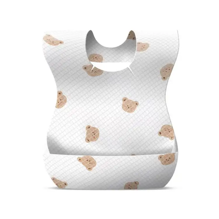 Hot sell Absorbent Toddlers Disposable Non-woven Disposable Baby Bibs For Babies Feeding Traveling