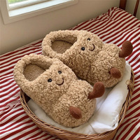 Chaussons en coton chauds au design créatif de style dessin animé de cacahuète amusant pour cadeaux de bienvenue