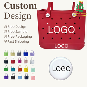 LS Custom Logo Wholesale New Design Blank Croc Makeup Handbag Tote Beach Bogg Bag for Promotions and Thank You Gifts