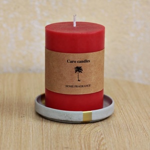 Caro Light Gray <b>Concrete</b> <b>Candle</b> <b>Holder</b> for Pillar 3" - Product Image 1