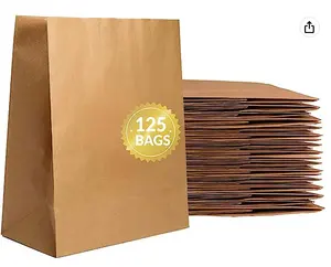 Recycled Small White Brown Medical Paper Bag Grocery SOS Paper Lunch Bags