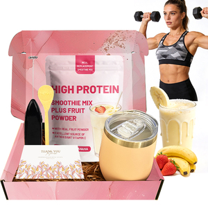 Frullato Proteico al Gusto Fragola e Banana, Sostitutivo del Pasto, con Mix di Frutta in Polvere e Proteine, Crema Proteica Estiva alla Fragola - Product Image 1