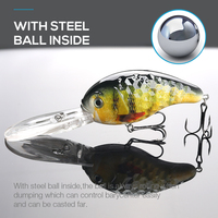 Leurre de pêche crankbait haute simulation 34g 70mm avec yeux holographiques 3D, corps rigide en plastique ABS et bec long pour la pêche en eau profonde