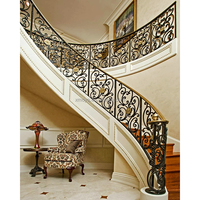 Balustrade d'escalier en fer forgé pour Villa, balustrade de haute qualité, 4 pièces