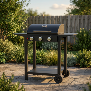 Parrilla de Gas de Acero de 3 Quemadores, Moderna, Lujosa y Premium, con Acabado con Recubrimiento en Polvo, Carrito y Encendido Piezoeléctrico - Product Image 3