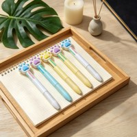 Bolígrafo promocional Chuan Chuan Le de cuatro colores con logo escrita a mano, diseño de corazón, bloques de construcción, animales de plástico, escritura de 0.5 mm