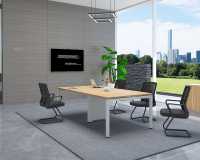 Table de négociation de style simple, table de négociation de bureau, table de négociation avec plateau en bois massif, table de négociation robuste