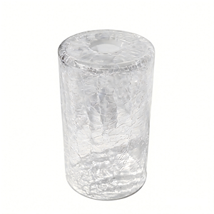 Paralume <span class=keywords><strong>in</strong></span> <span class=keywords><strong>Vetro</strong></span> Cilindrico Trasparente Effetto Craquelé, Ricambio per Lampada da Parete, Applique e Lampadario - Product Image 3