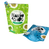 Geurdicht voedselverpakkingszakken op maat bedrukt Mylar zakje staande pouch met hersluitbare ritssluiting plastic folie