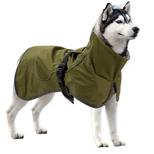 애완 동물 옷 디자이너 사냥 개 재킷 반사 작업복 스웨터 추운 날씨 따뜻한 큰 개 코트 높은 칼라 겨울 자켓