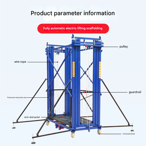 Venta directa de fábrica, plataforma de trabajo aéreo de andamio <span class=keywords><strong>m</strong></span>óvil eléctrico de acero grueso con sistema de elevación hidráulica de Control remoto - Product Image 3