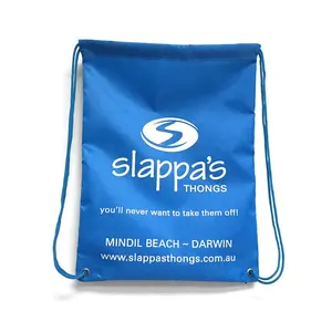Sac à dos à cordon en Nylon avec Logo personnalisé de haute qualité 420D, pantoufles de plage en polyester