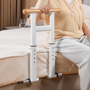 Barandilla de Cama de Madera Maciza para Ancianos, Barra de Apoyo Anticaídas de Acero Inoxidable, Ayuda para Subir y Bajar de la Cama - Product Image 5